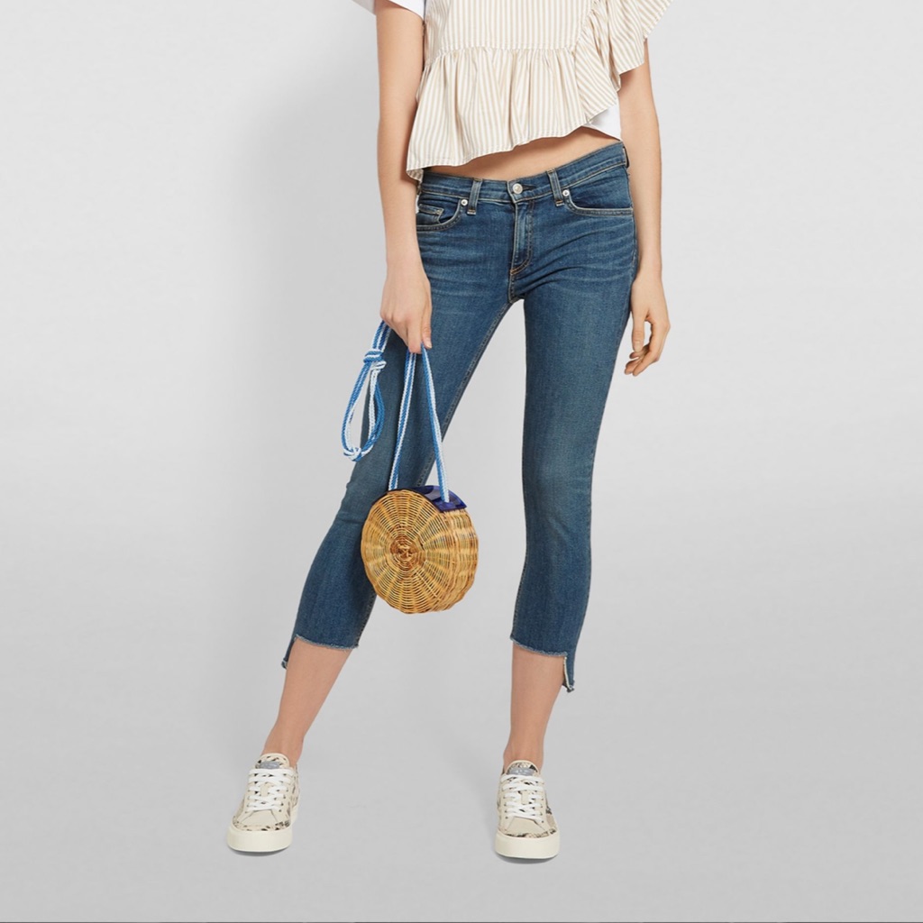 Rag & Bone Capri Distressed Hem Skinny Jeans